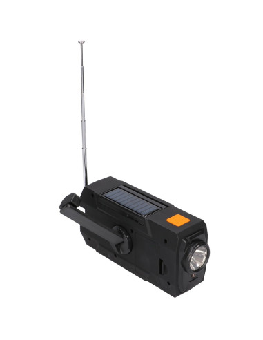 Extralink Ex.93746 Radio Awaryjne Solarne Z Korbka Dynamo Powerbank 4000Mah Z Latarka Sos Sr-4000 Przenośny Analogowy