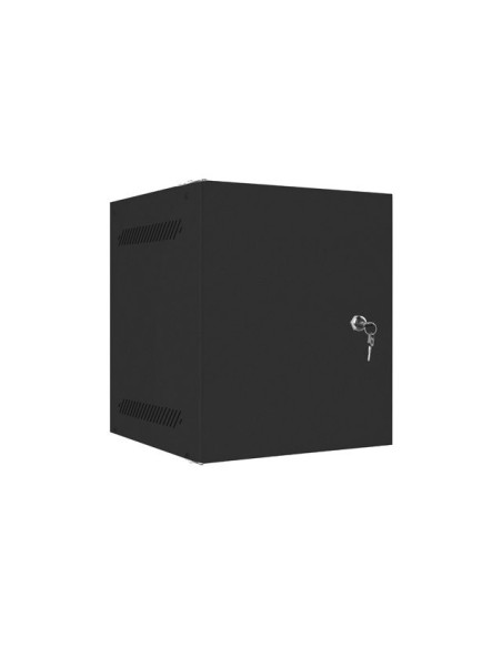 Szafa Instalacyjna Rack Wisząca 10" 6U 280X310 Czarna Drzwi Metalowe Lanberg (Flat Pack)
