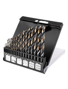 Wiertła Do Metalu Hss-Cnc, 124°, "Pro-Tec", 1.0-10.0 Mm, Zestaw 19 Szt.