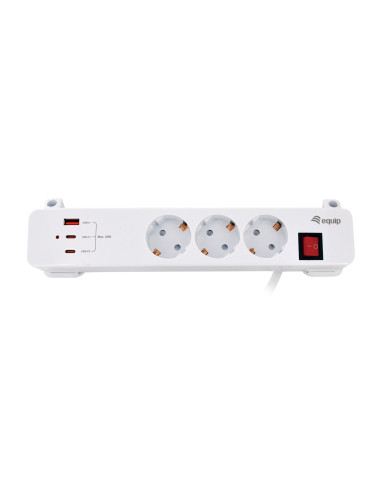 Equip 245556 Rozgałęziacz 2 M 3 X Gniazdo Sieciowe Wewnętrzna Biały