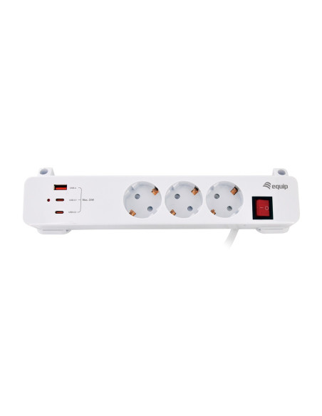 Equip 245556 Rozgałęziacz 2 M 3 X Gniazdo Sieciowe Wewnętrzna Biały