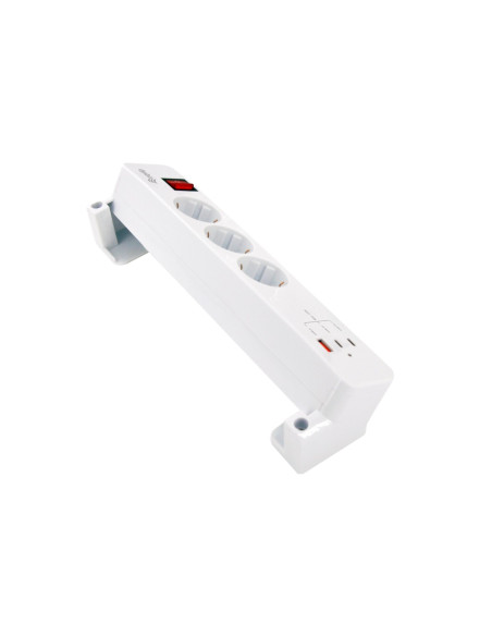 Equip 245556 Rozgałęziacz 2 M 3 X Gniazdo Sieciowe Wewnętrzna Biały