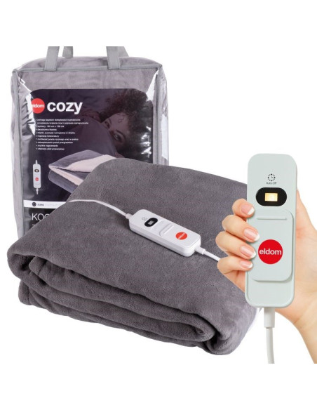 Eldom Koc Elektryczny Kt200 Kozy 120W, Pilot Przewodowy, Trzy Poziomy Pracy, Regulacja Temp. Szybkie Nagrzewanie