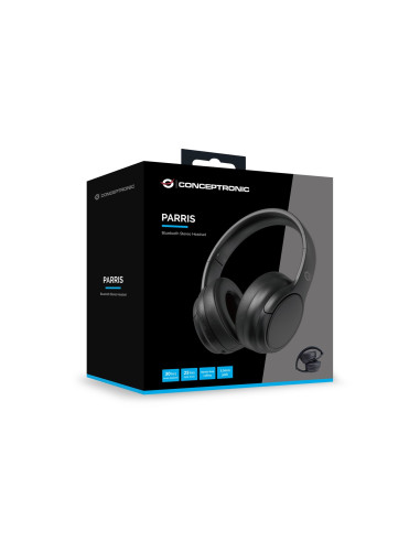Conceptronic Parris03B Słuchawki/Zestaw Słuchawkowy Przewodowy I Bezprzewodowy Opaska Na Głowę Połączenia/Muzyka Bluetooth Czarn
