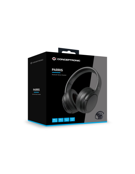 Conceptronic Parris03B Słuchawki/Zestaw Słuchawkowy Przewodowy I Bezprzewodowy Opaska Na Głowę Połączenia/Muzyka Bluetooth Czarn