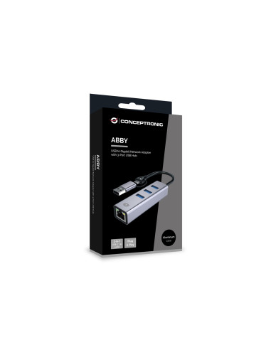 Conceptronic Abby25G Stacja Dokująca Przewodowa Usb 3.2 Gen 1 (3.1 Gen 1) Type-A + Type-C Szary
