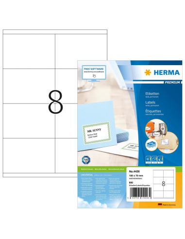 Herma 4426 Etykiet Do Nadruku Biały Samoprzylepne Etykiety Do Drukowania