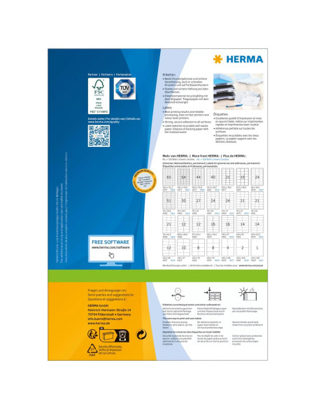 Herma 4453 Etykiet Do Nadruku Biały Samoprzylepne Etykiety Do Drukowania