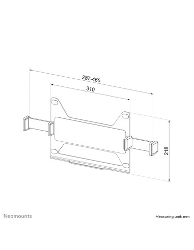 Neomounts Ads20-425Bl1 Stojak Na Laptop Półka Wysięgnikowa Na Notebooka Czarny 43,9 Cm (17.3")