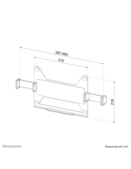 Neomounts Ads20-425Bl1 Stojak Na Laptop Półka Wysięgnikowa Na Notebooka Czarny 43,9 Cm (17.3")