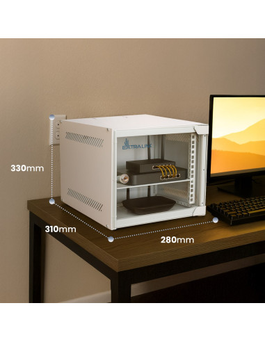Extralink Lite 6U 10 280X310 Wall-Mounted Rackmount Cabinet Gray