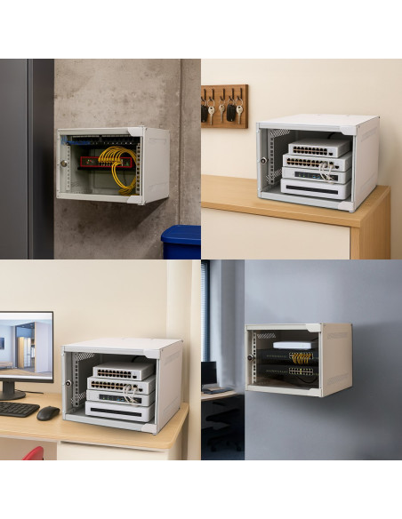Extralink Lite 6U 10 280X310 Wall-Mounted Rackmount Cabinet Gray