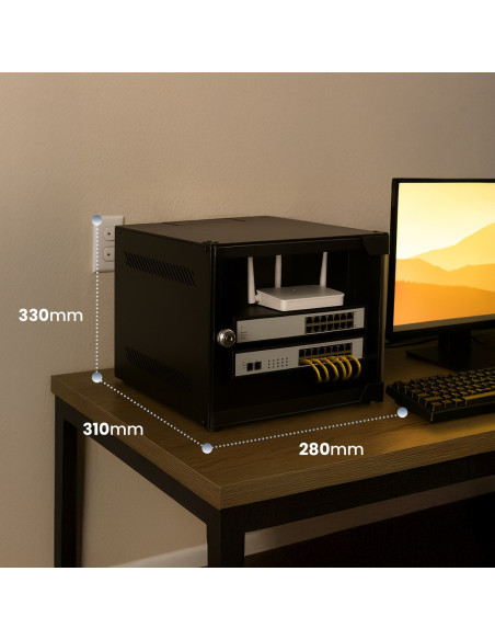 Extralink Lite 6U 10 280X310 Wall-Mounted Rackmount Cabinet Black Stojak Wolnostojący/Ścienny/Podłogowy Czarny