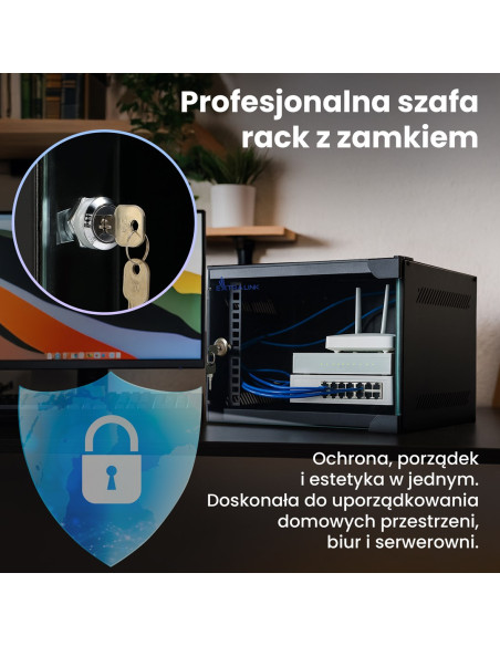 Extralink Lite 6U 10 280X310 Wall-Mounted Rackmount Cabinet Black Stojak Wolnostojący/Ścienny/Podłogowy Czarny