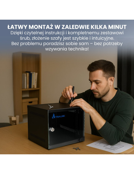 Extralink Lite 6U 10 280X310 Wall-Mounted Rackmount Cabinet Black Stojak Wolnostojący/Ścienny/Podłogowy Czarny
