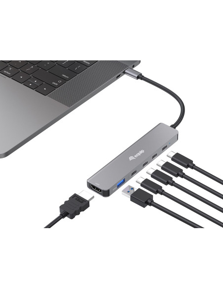 Equip 133500 Stacja Dokująca Przewodowa Usb 3.2 Gen 1 (3.1 Gen 1) Type-C Szary