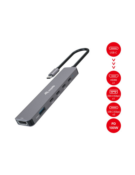 Equip 133500 Stacja Dokująca Przewodowa Usb 3.2 Gen 1 (3.1 Gen 1) Type-C Szary
