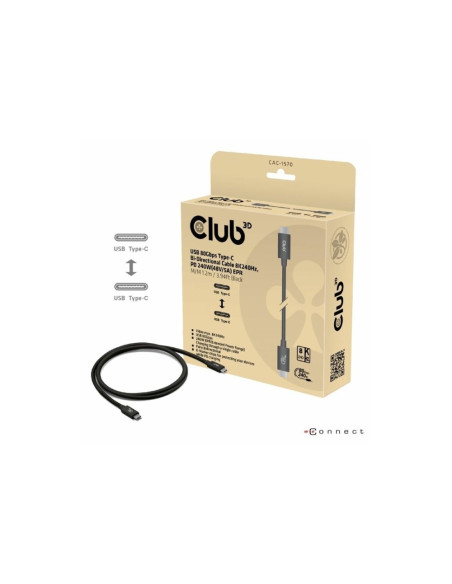 Club3D Cac-1570 Kabel Usb Usb4 Gen 2X2 1,2 M Usb C 80 Gbit/S 240 W Czarny