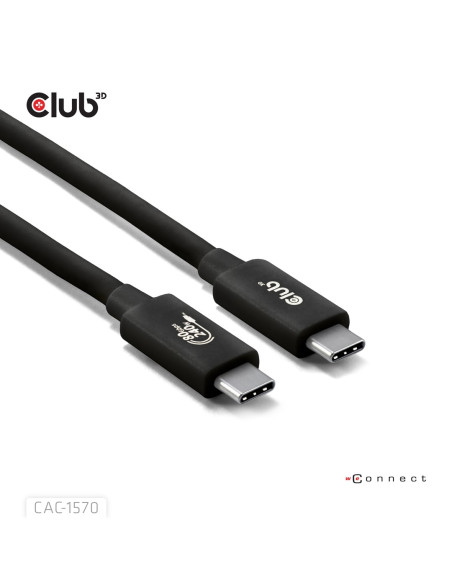 Club3D Cac-1570 Kabel Usb Usb4 Gen 2X2 1,2 M Usb C 80 Gbit/S 240 W Czarny