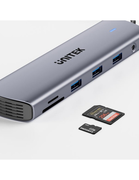 Unitek D1113Bgy01 Huby I Koncentratory 2 X Usb 3.2 Gen 2 (3.1 Gen 2) Type-C 1000 Mbit/S Szary