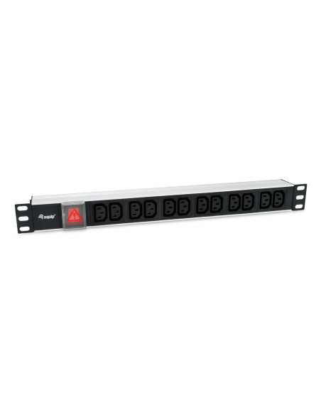 Equip 333318 Rozdzielacz Zasilania Pdu 12 X Gniazdo Sieciowe 1U Czarny, Srebrny