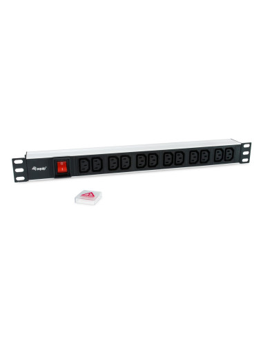 Equip 333318 Rozdzielacz Zasilania Pdu 12 X Gniazdo Sieciowe 1U Czarny, Srebrny