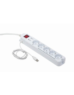 Gembird Pcw-Ms2G Ochrona Przeciwprzepięciowa Biały 5 X Gniazdo Sieciowe 250 V 1,8 M