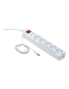 Gembird Pcw-Ms2G Ochrona Przeciwprzepięciowa Biały 5 X Gniazdo Sieciowe 250 V 1,8 M 2