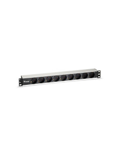 Equip 333292 Rozdzielacz Zasilania Pdu 9 X Gniazdo Sieciowe 1U Czarny, Srebrny