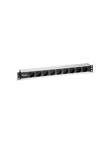Equip 333292 Rozdzielacz Zasilania Pdu 9 X Gniazdo Sieciowe 1U Czarny, Srebrny