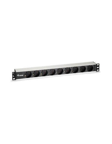 Equip 333292 Rozdzielacz Zasilania Pdu 9 X Gniazdo Sieciowe 1U Czarny, Srebrny