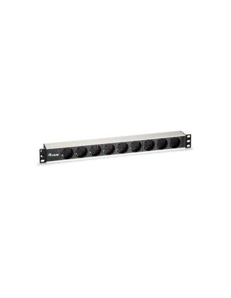 Equip 333292 Rozdzielacz Zasilania Pdu 9 X Gniazdo Sieciowe 1U Czarny, Srebrny