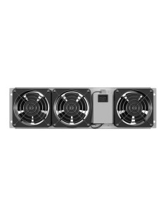 Lanberg Panel Wentylacyjny Pionowy 3U 19" Do Szaf Rack Trzy Wentylatory 230V Szary 2