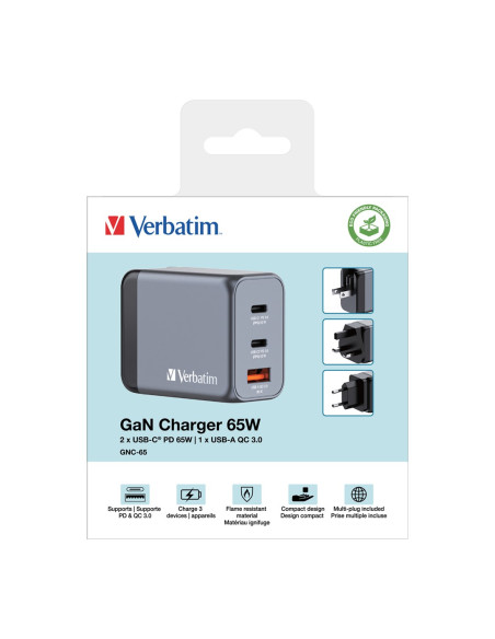 Ładowarka Sieciowa Verbatim Gan Gnc-65 2Xusb-C Uniwersalna