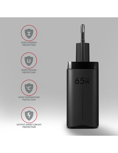 Axagon Acu-Dpq65 Ładowarka Sieciowa, Gan 65W, 3X Port (Usb-A + Dual Usb-C), Pd3.0/Qc4+/Pps/Apple