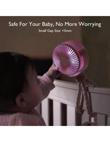 Momcozy Przenośny Wentylator Do Wózka, Różowy