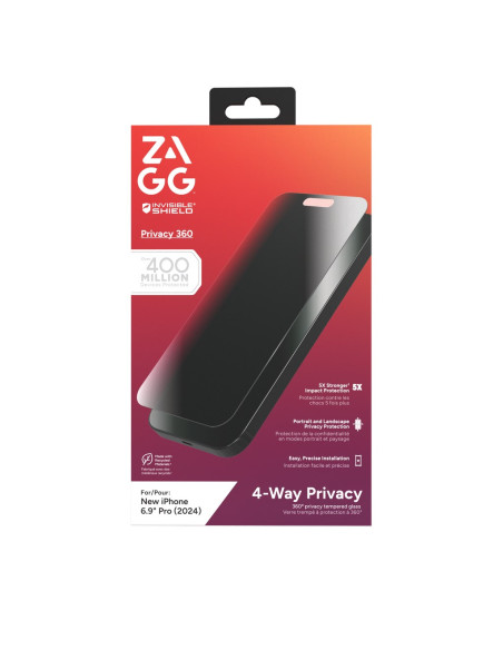 Zagg Invisibleshield Glass Elite Privacy 360 - Szkło Prywatyzujące Do Iphone 16 Pro Max (4 Kierunki)