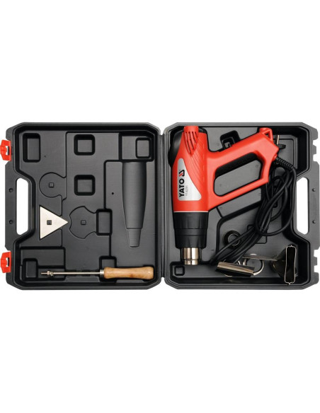 Yato Yt-82291 Opalarka Pistolet Na Gorące Powietrze 500 L/Min 550 °C 2000 W Czarny, Czerwony