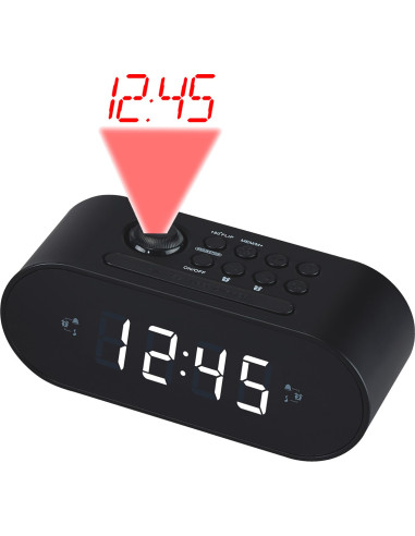 Radiobudzik Denver Crp-717B Z Podwójnym Alarmem I Projektorem
