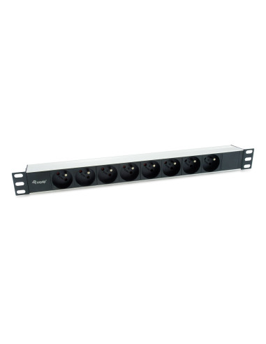 Equip 333313 Rozdzielacz Zasilania Pdu 8 X Gniazdo Sieciowe 1U Czarny, Srebrny