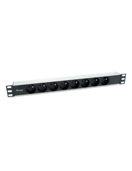 Equip 333313 Rozdzielacz Zasilania Pdu 8 X Gniazdo Sieciowe 1U Czarny, Srebrny