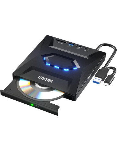 Nagrywarka Zewnętrzna Cd/Dvd T1037A01 Z Hubem Usb I Czytnikiem Kart Sd Unitek