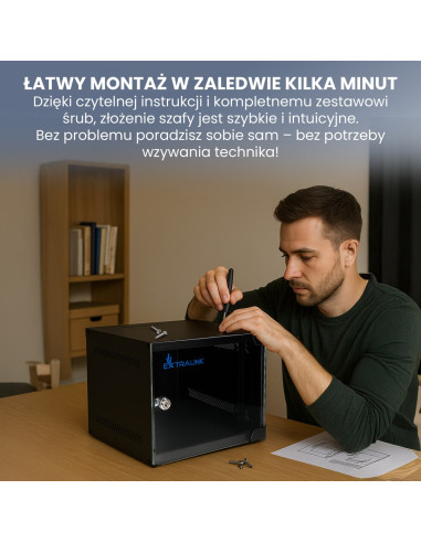 Extralink Lite 4U 10 280X310 Wall-Mounted Rackmount Cabinet Black Stojak Wolnostojący/Ścienny/Podłogowy Czarny