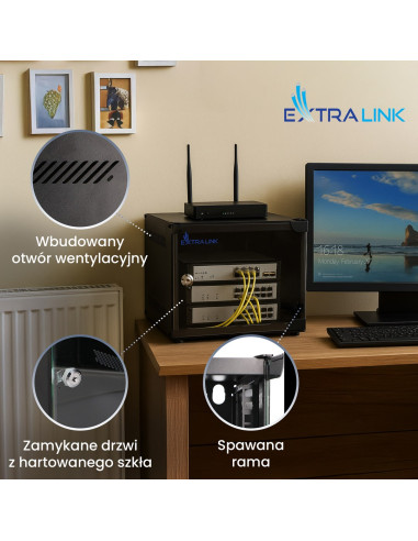 Extralink Lite 4U 10 280X310 Wall-Mounted Rackmount Cabinet Black Stojak Wolnostojący/Ścienny/Podłogowy Czarny