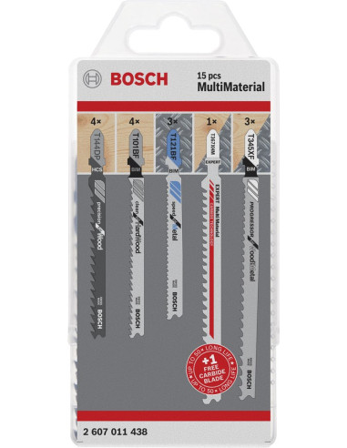 Bosch 2 607 011 438 Wyrzynarka, Piła Wyrzynarkowa Oraz Ostrze Do Piły Tarczowej Ostrze Wyrzynarki Węglik 15 Szt.