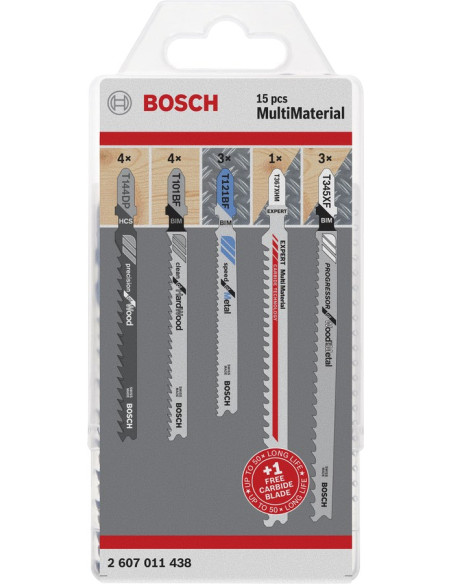 Bosch 2 607 011 438 Wyrzynarka, Piła Wyrzynarkowa Oraz Ostrze Do Piły Tarczowej Ostrze Wyrzynarki Węglik 15 Szt.