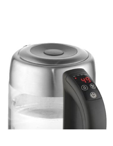 Adler Ad 1247 New Czajnik Elektryczny 1,7 L 2200 W Orzech Laskowy, Stal Nierdzewna, Przezroczysty