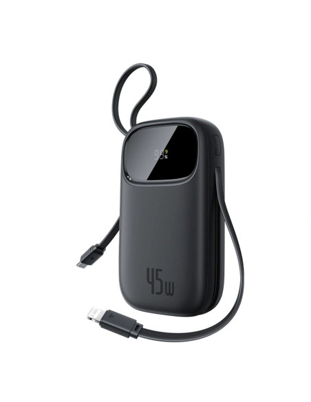 Powerbank Baseus Enerfill Fc31 Qpow3 20000Mah 45W Z Wyświetlaczem Z Kablami Usb-C I Lightning - Czarny