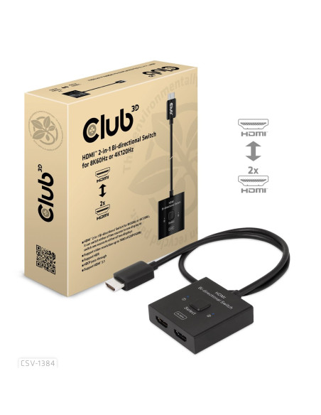 Club3D Csv-1384 Przełącznik Kvm Czarny
