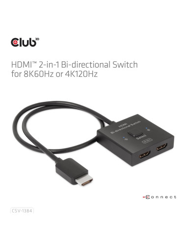 Club3D Csv-1384 Przełącznik Kvm Czarny